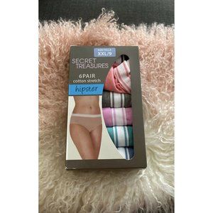 Secret Treasures 6 Pairs Cotton Stretch Hipster